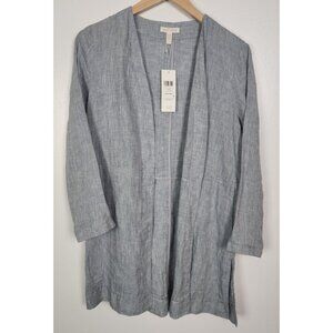 Eileen Fisher Women's Sz. XXS 100% Linen Chambray Long Jacket NWT